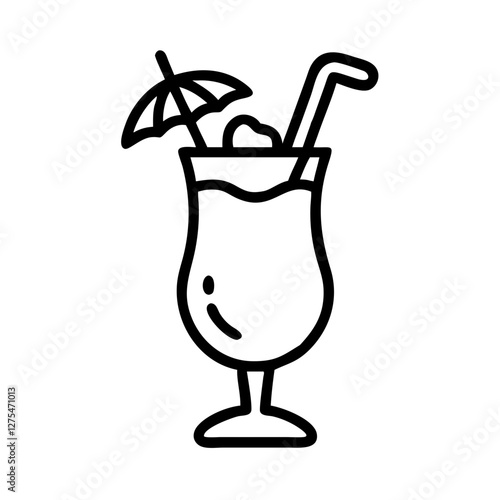 pina colada cocktail icon design