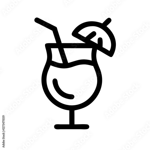 pina colada cocktail icon design