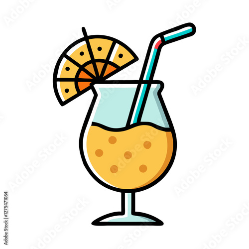 pina colada cocktail icon design