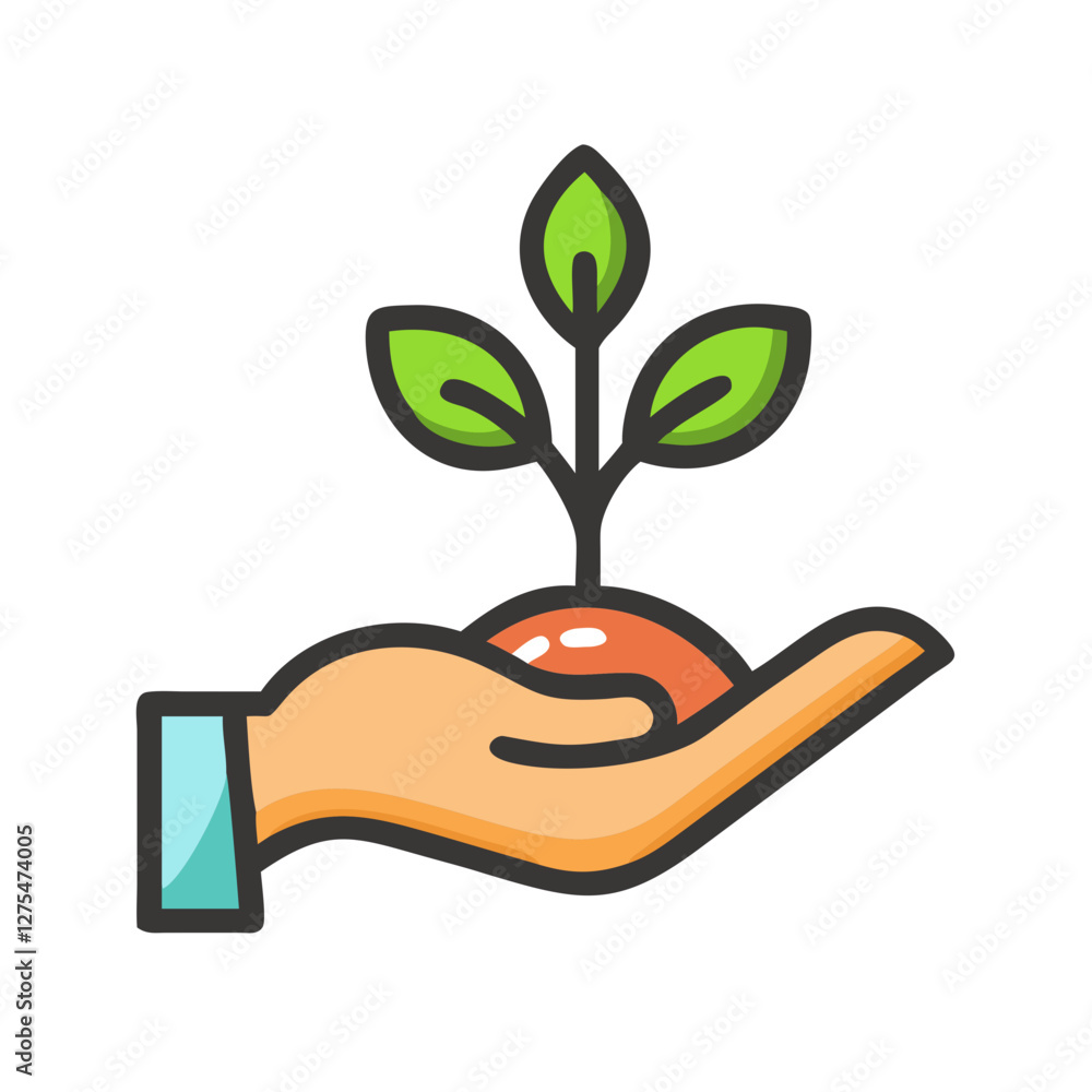 plant sprout in a hand icon design plant sprout in a hand icon design