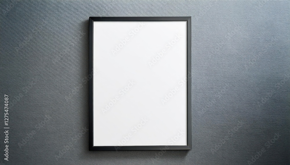 Vector White Poster with Black Frame Mockup Set Against a Grey Wall in an Industrial Loft Interior, Conveying a Minimalistic yet Artistic Ambiance Vector White Poster with Black Frame Mockup Set Against a Grey Wall in an Industrial Loft Interior, Conveying a Minimalistic yet Artistic Ambiance
