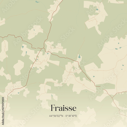 Vintage map of Fraisse, France.