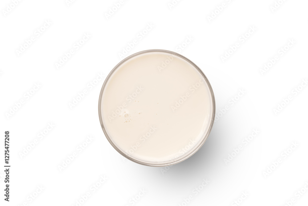 glass mug of milk fresh, isolated on white background, clipping path. glass mug of milk fresh, isolated on white background, clipping path.