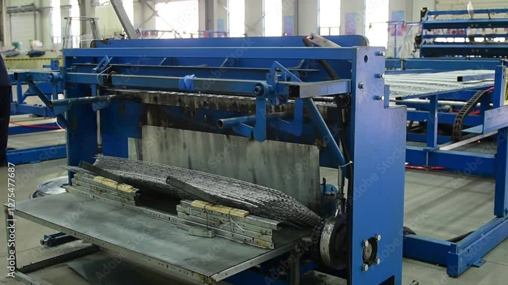 Mechanical equipment in the workshop of a metal manufacturing plant that is currently in operation Mechanical equipment in the workshop of a metal manufacturing plant that is currently in operation