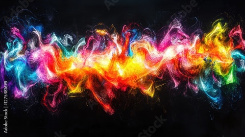 Dynamic and colorful light streams converging, symbolizing the strength and energy of collaboration and teamwork in a vibrant display