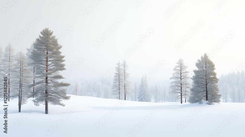Fototapeta premium winter forest in the snow. winter landscape