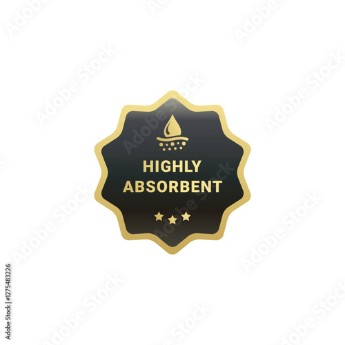 Highly Absorbent label stamp vector isolated. Best Absorbent label vector for product packaging design element. Absorbent sign vector for product design element.