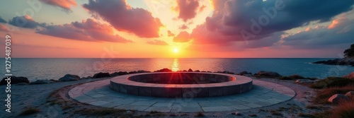 Rotonda in Avola, Sicily with sea and sky at sunset, tramonto, aria pulita photo