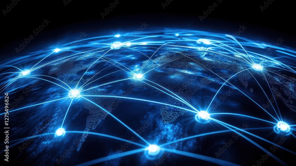 Global Network Connectivity and Technology Visualization Concept Global Network Connectivity and Technology Visualization Concept