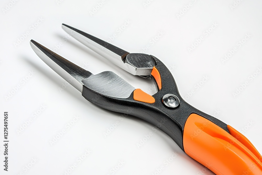 Gripping Power: Close-up of Ten-Inch Orange and Black Pliers, Professional Tool, Durable Construction, Precise Engineering, Industrial Strength, Mechanic's Tool, DIY Repair, Hardware Equipment, Gripping Power: Close-up of Ten-Inch Orange and Black Pliers, Professional Tool, Durable Construction, Precise Engineering, Industrial Strength, Mechanic's Tool, DIY Repair, Hardware Equipment,