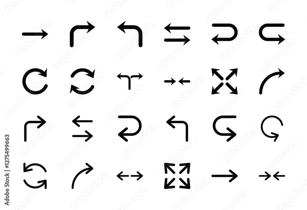Set of arrows icon symbol vector on white background Set of arrows icon symbol vector on white background