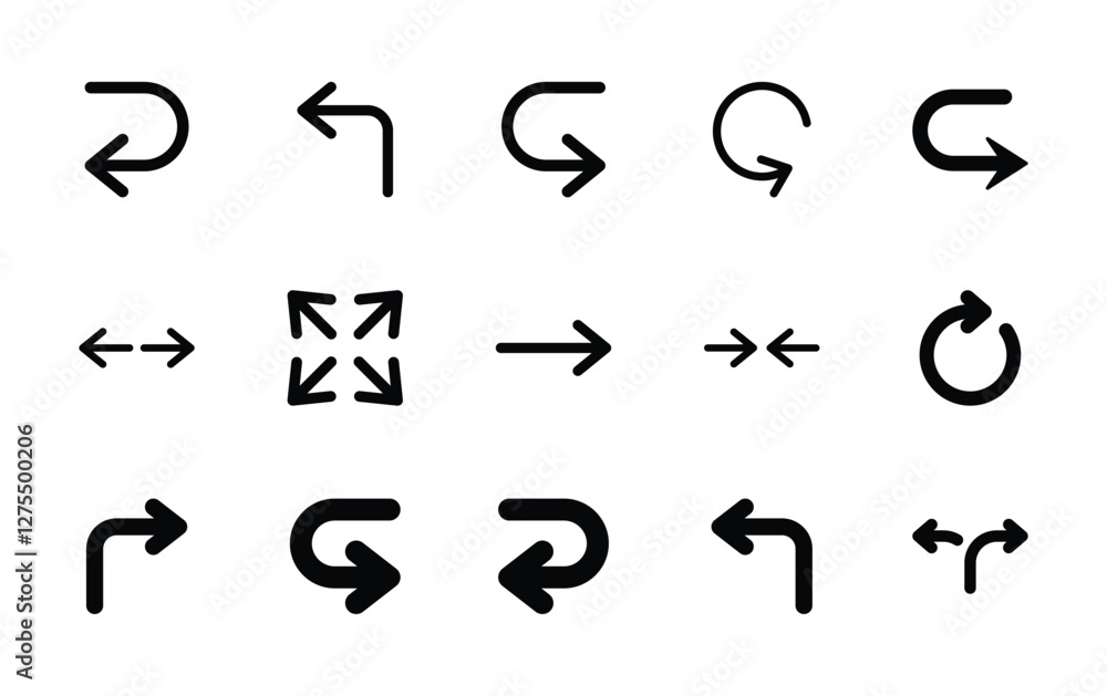 Set of arrows icon symbol vector on white background Set of arrows icon symbol vector on white background