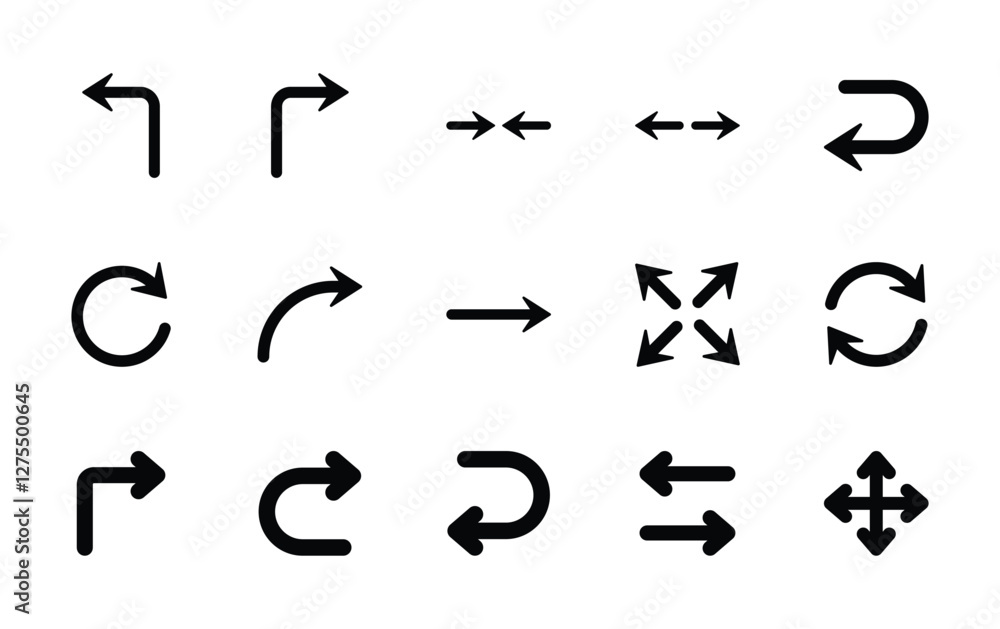 Set of arrows icon symbol vector on white background Set of arrows icon symbol vector on white background