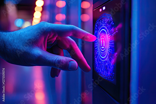 hand accessing biometric security in data center