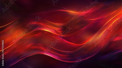Wallpaper Mural Abstract Red Waves: Fiery Digital Art Torontodigital.ca