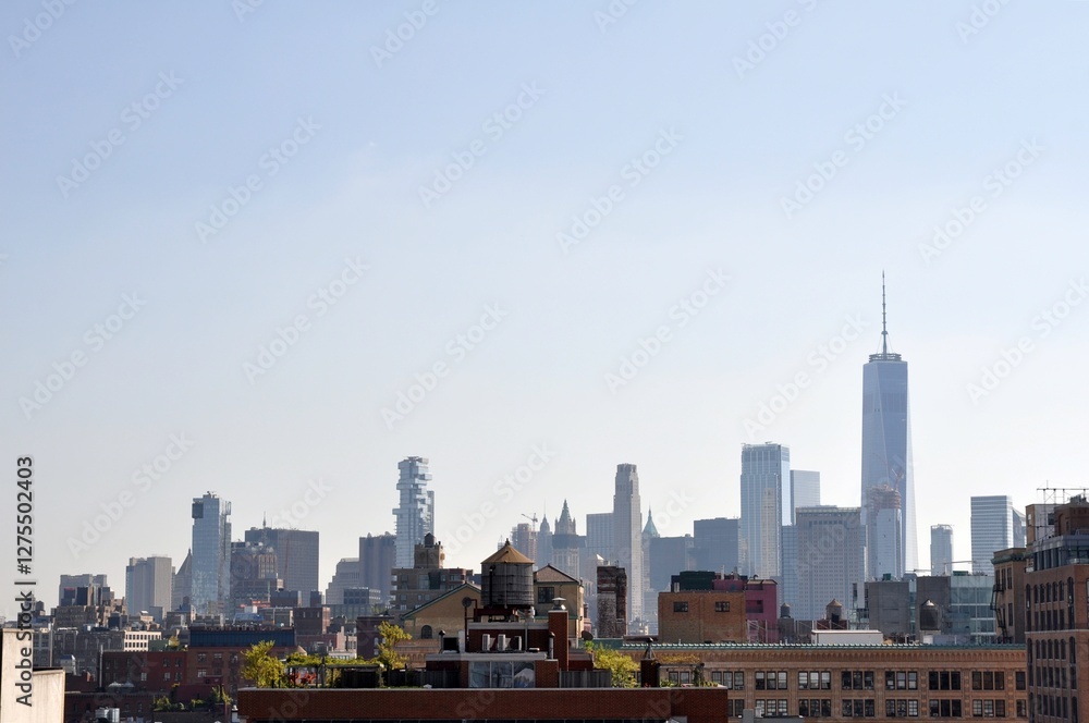 Obraz premium A panoramic view of the building in Manhattan, New York