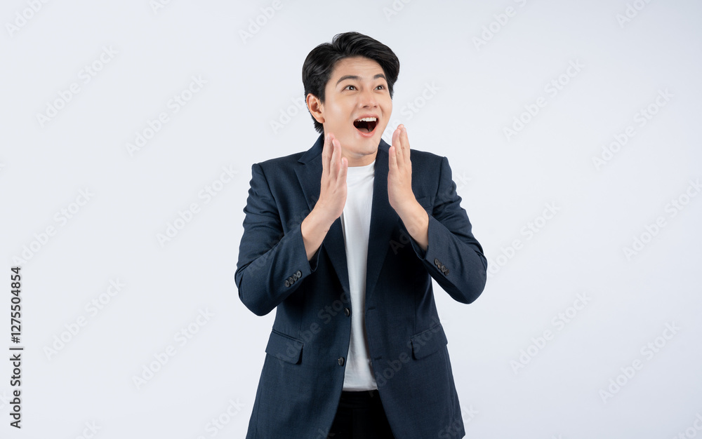 Portrait of young Asian business man posing on white background Portrait of young Asian business man posing on white background