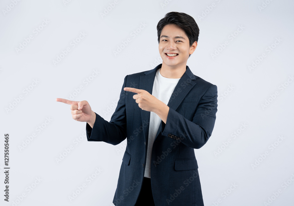 Portrait of young Asian business man posing on white background Portrait of young Asian business man posing on white background