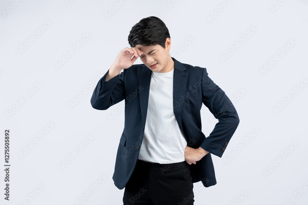 Portrait of young Asian business man posing on white background Portrait of young Asian business man posing on white background