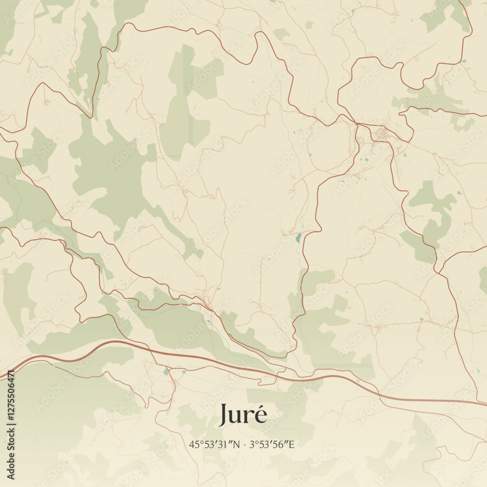 Obraz premium Vintage map of Juré, France.