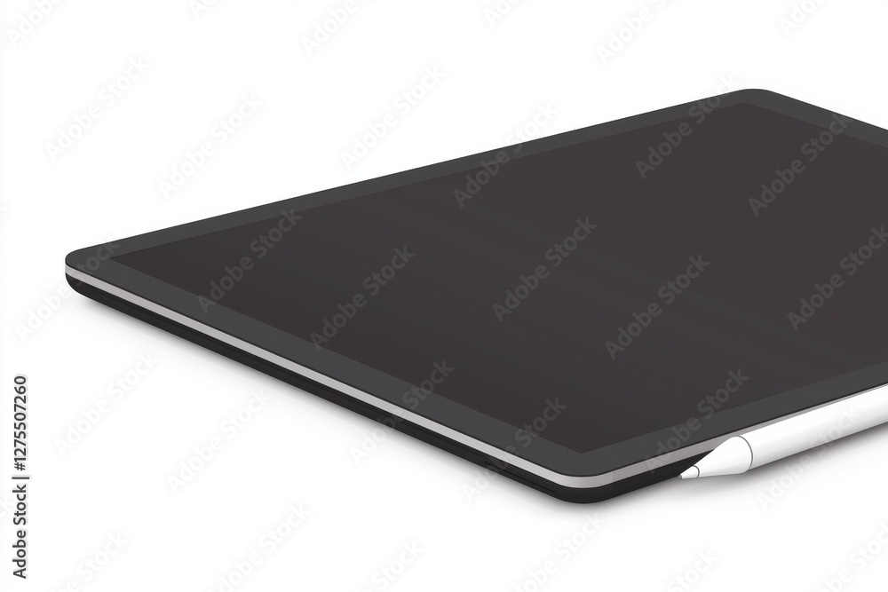 A sleek digital tablet with a stylus, ideal for creative tasks and note-taking, showcasing a minimalist design. A sleek digital tablet with a stylus, ideal for creative tasks and note-taking, showcasing a minimalist design.