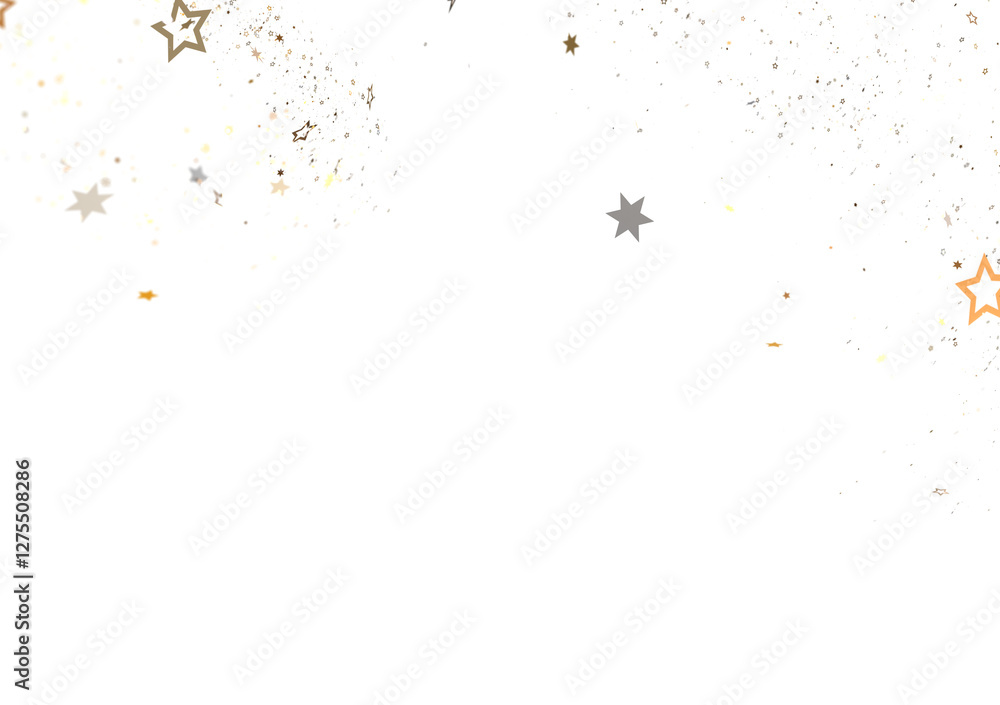 Fototapeta premium Golden and White Stars on Black Background