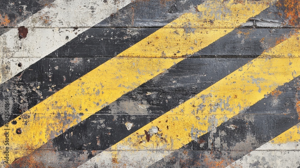 Fototapeta premium Weathered Wooden Plank Background with Stripes in Yellow and Black