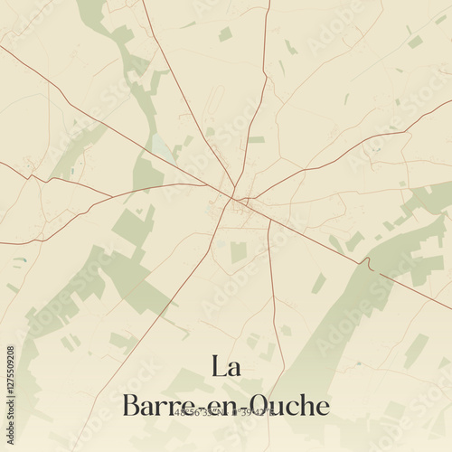 Vintage map of La Barre-en-Ouche, France.