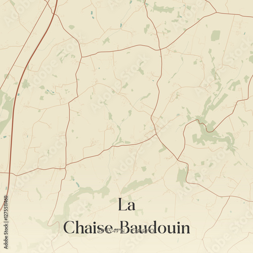 Vintage map of La Chaise-Baudouin, France.