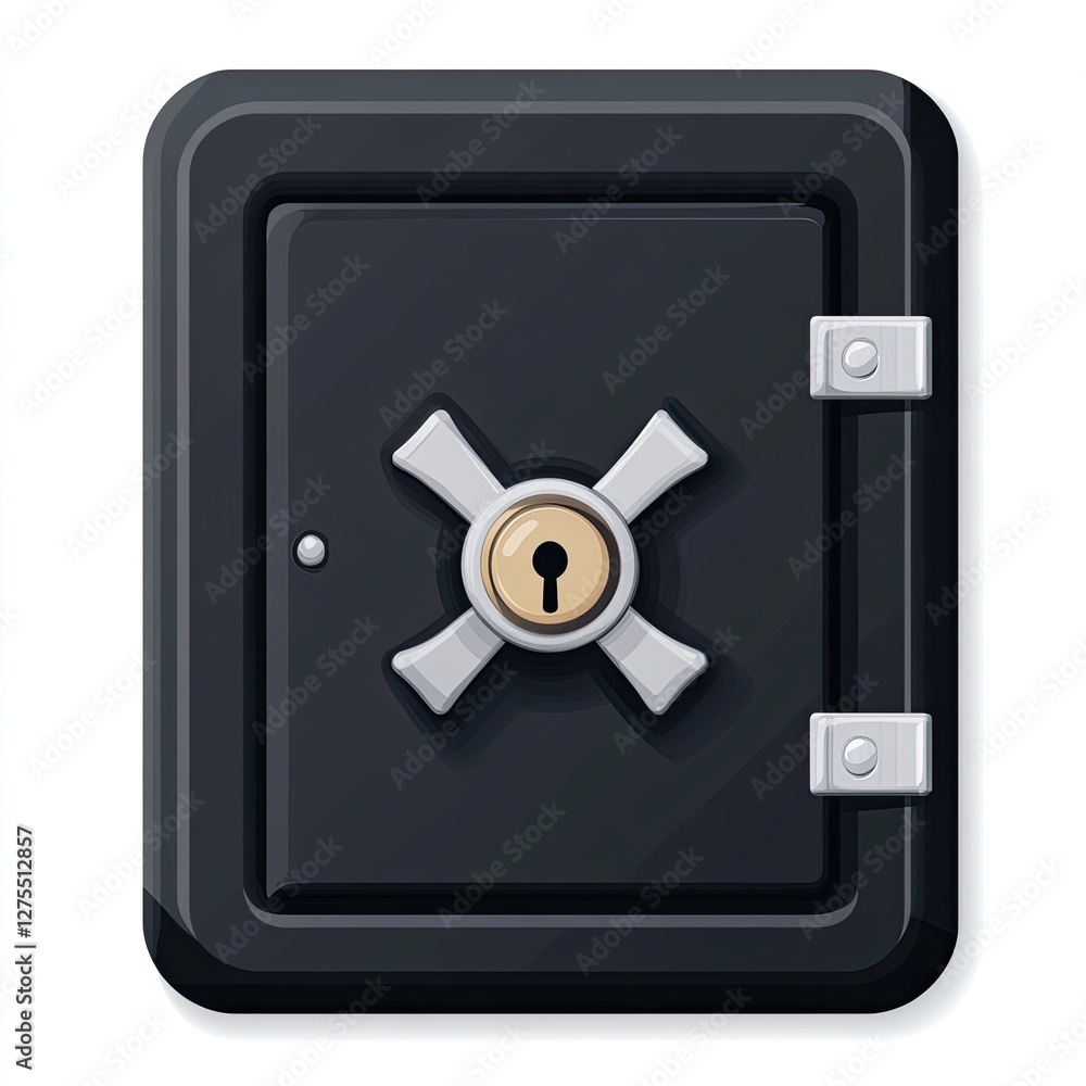 Secure Black Safe, Closed, Digital Illustration Secure Black Safe, Closed, Digital Illustration