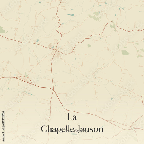 Vintage map of La Chapelle-Janson, France.