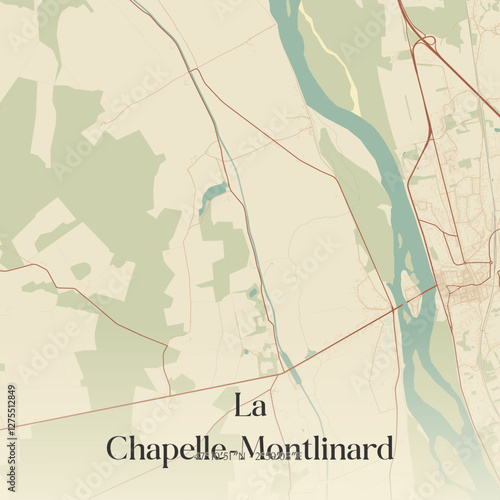 Vintage map of La Chapelle-Montlinard, France.