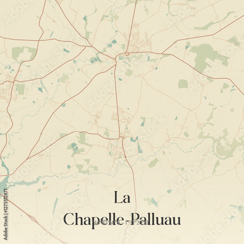 Vintage map of La Chapelle-Palluau, France.