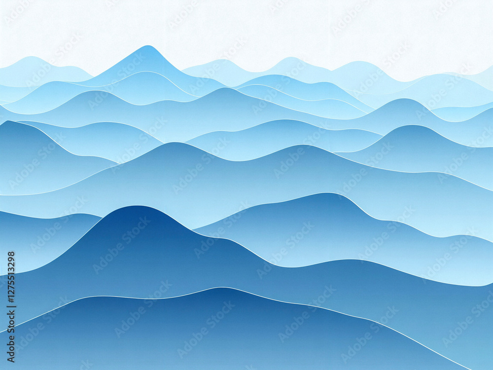 Chinese wind with layered mountains and lakes rendered in 3D Chinese wind with layered mountains and lakes rendered in 3D