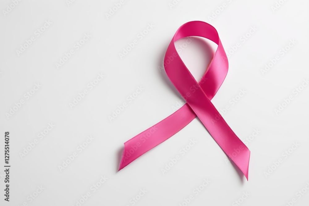 pink ribbon on a white surface with a white background pink ribbon on a white surface with a white background
