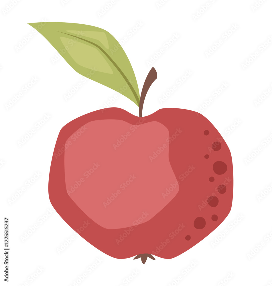 Fototapeta premium Vector isolated whole red apple