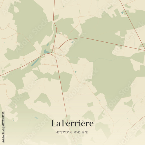 Vintage map of La Ferrière, France.