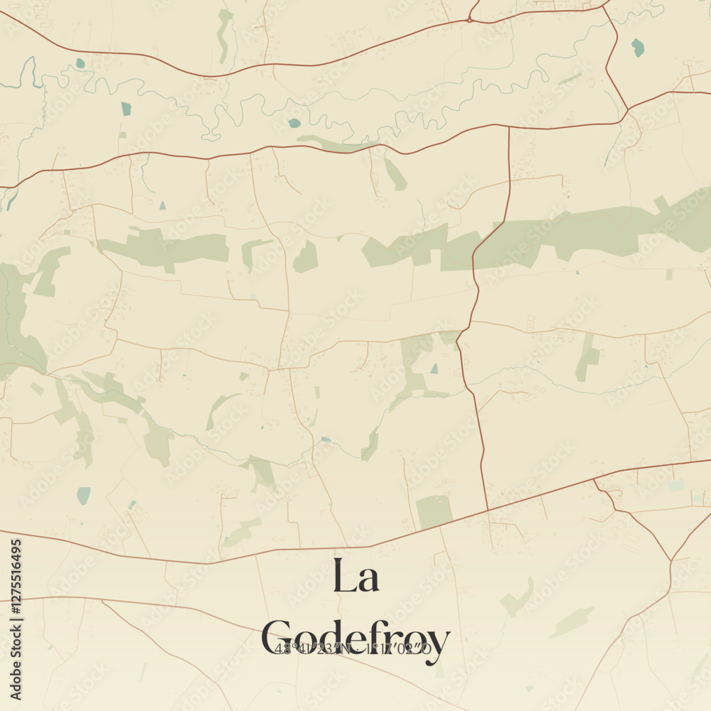 Obraz premium Vintage map of La Godefroy, France.