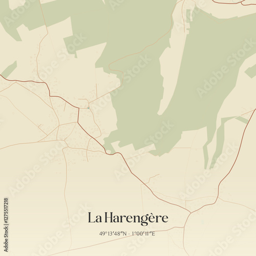 Vintage map of La Harengère, France.