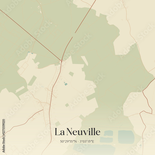 Vintage map of La Neuville, France.