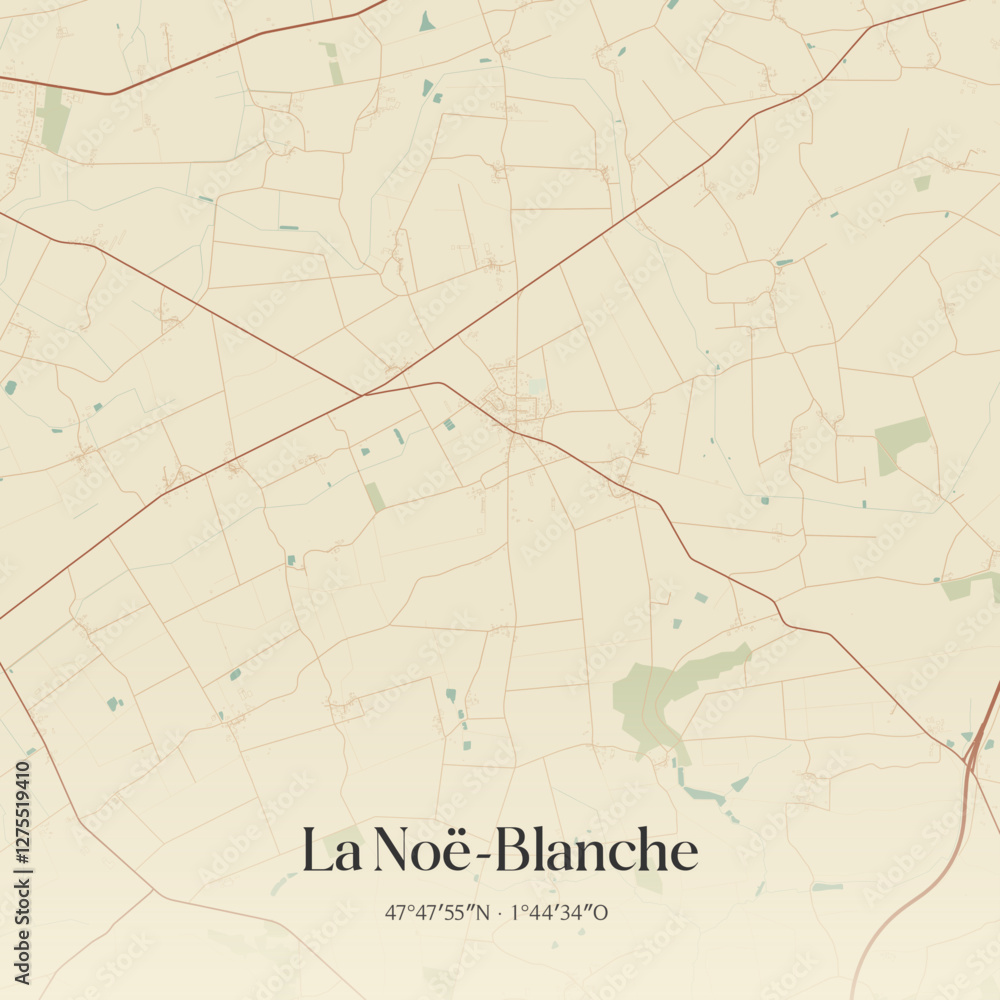 Obraz premium Vintage map of La Noë-Blanche, France.