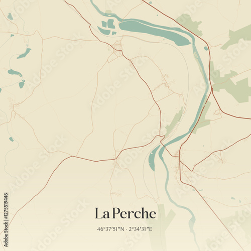 Vintage map of La Perche, France.