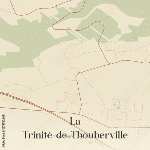 Vintage map of La Trinité-de-Thouberville, France.