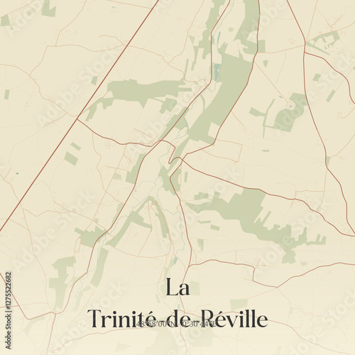 Vintage map of La Trinité-de-Réville, France.