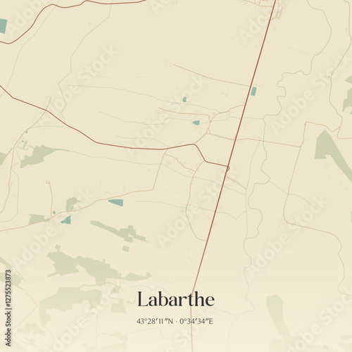 Vintage map of Labarthe, France.