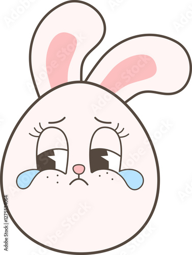 Retro Rabbit Bunny Emoji. Cute easter bunny emoticons.