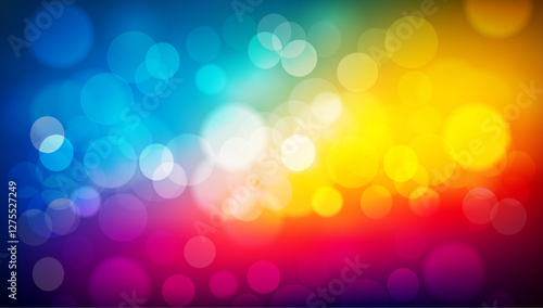 Colorful bokeh. Abstract festive blurred background. Bright defocused glowing lights effect. Graphic template for celebration banners and invitations. Vector illustration.