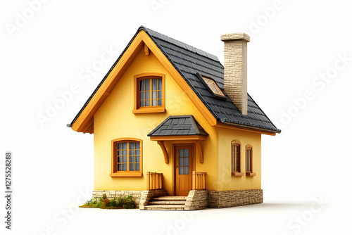 Wallpaper Mural Yellow House 3D Model Torontodigital.ca