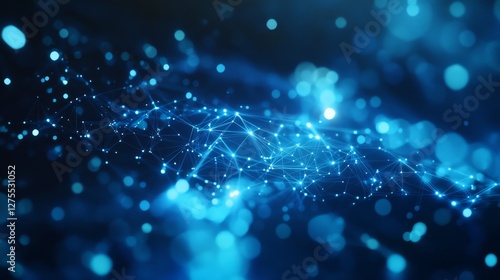 Wallpaper Mural Futuristic Pulsating Blue Light Canvas with Abstract Design Torontodigital.ca