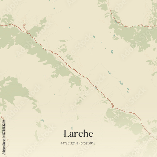 Vintage map of Larche, France.